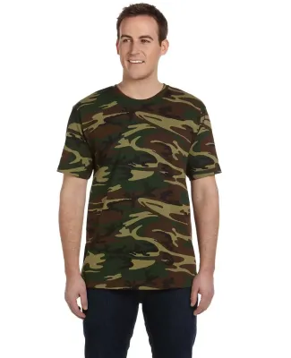 Code V 3906 Adult Camouflage T-shirt in Green woodland
