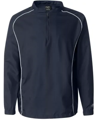 Rawlings 9715 Poly Dobby Quarter-Zip Pullover Navy