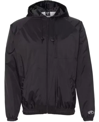 Rawlings 9728 Hooded Full-Zip Wind Jacket Black