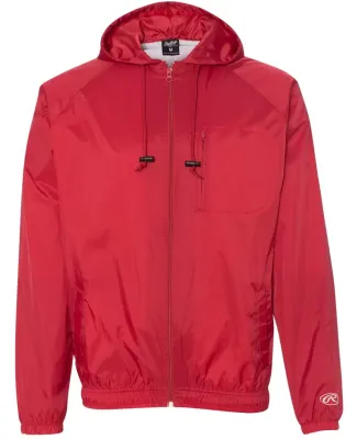 Rawlings 9728 Hooded Full-Zip Wind Jacket Red
