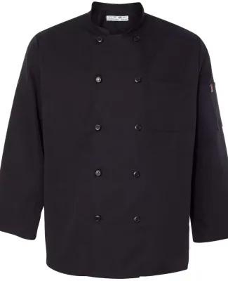 Chef Designs 0425 Ten Pearl Button Black Chef Coat Black