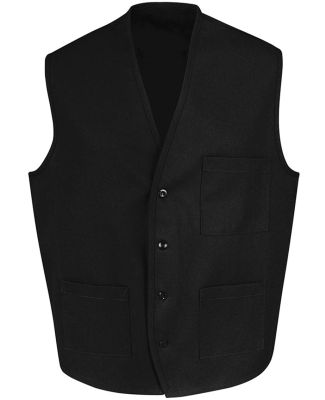 Chef Designs 1360 V-neck Button-Front Vest Black
