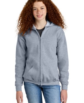 Gildan G186B Youth Full-Zip Hood Sweatshirt 7.75 o in Sport grey