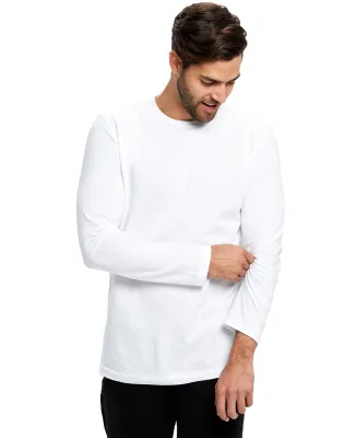 US Blanks US2090 Men's 4.3 oz. Long-Sleeve Crewnec in White
