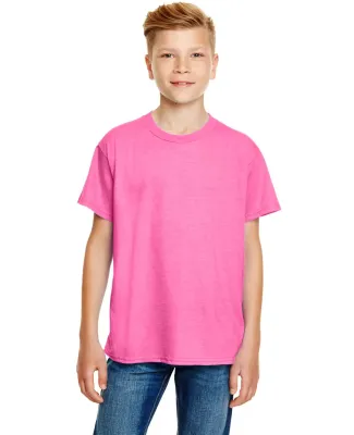 Anvil 990B Combed Ring Spun Cotton Fashion Youth T in Heather hot pink