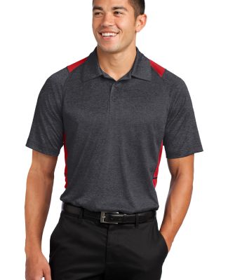 Sport Tek ST665 Sport-Tek® Heather Colorblock Con in Grph he/tr red