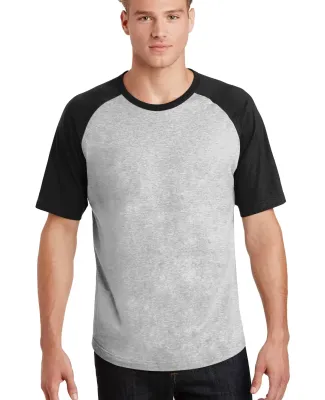 Sport Tek T201 Sport-Tek Short Sleeve Colorblock R Grey He/Black