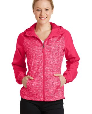 Sport Tek LST40 Sport-Tek Ladies Heather Colorbloc in Pink raspberry heather/ pink raspberry
