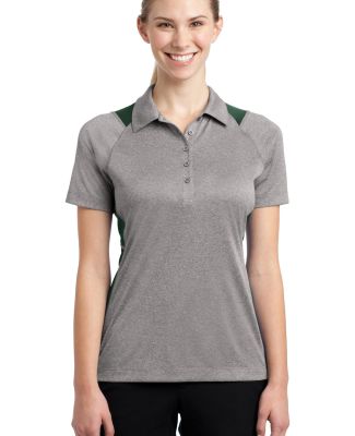 Sport Tek LST665 Sport-Tek® Ladies Heather Colorb in Vnt he/for grn