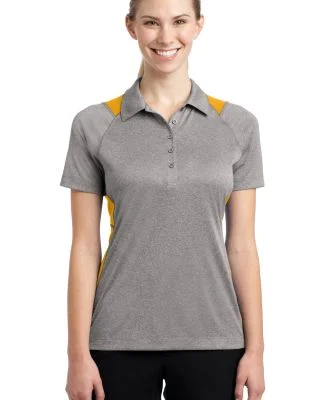 Sport Tek LST665 Sport-Tek® Ladies Heather Colorb in Vnt he/gold