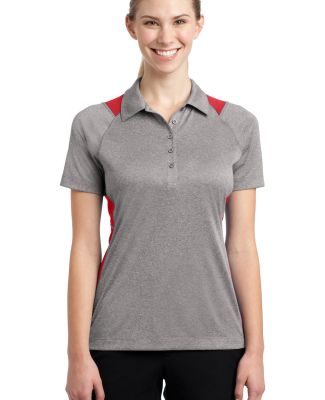 Sport Tek LST665 Sport-Tek® Ladies Heather Colorb in Vnt he/tr red