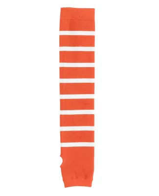 Sport Tek STA03 Sport-Tek Striped Arm Socks Deep Orange/Wh