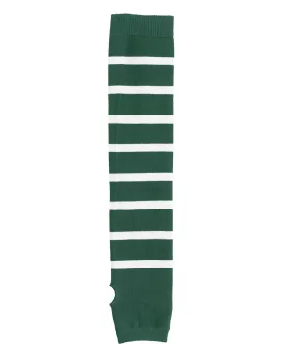 Sport Tek STA03 Sport-Tek Striped Arm Socks Forest Grn/Wht