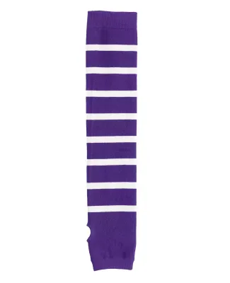 Sport Tek STA03 Sport-Tek Striped Arm Socks Purple/White