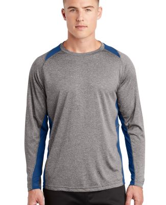 Sport Tek ST361LS Sport-Tek Long Sleeve Heather Co in Vtghthr/ry