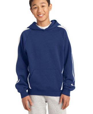 Sport Tek YST265 Sport-Tek® Youth Sleeve Stripe P in True royal/ white