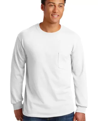 2410 Gildan 6.1 oz. Ultra Cotton® Long-Sleeve Poc in White