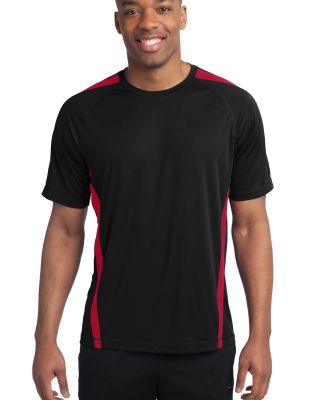 Sport Tek ST351 Sport-Tek Colorblock PosiCharge Co in Black/tr red