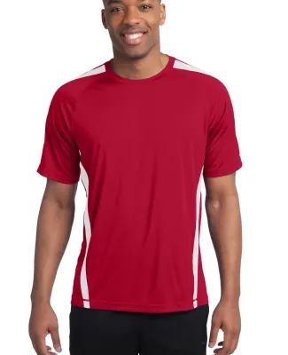 Sport Tek TST351 Sport-Tek Tall Colorblock PosiCha Tr Red/White