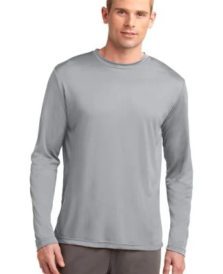 Sport Tek TST350LS Sport-Tek Tall Long Sleeve Posi in Silver
