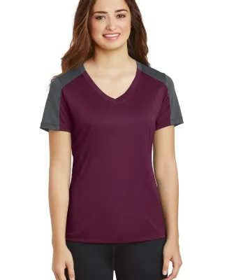 Sport Tek LST354 Sport-Tek Ladies PosiCharge Compe Maroon/Iron Gy