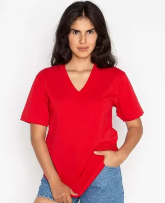 Los Angeles Apparel 24056 Fine Jersey V-Neck Tee Red