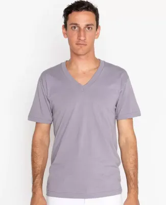Los Angeles Apparel 24056 Fine Jersey V-Neck Tee Slate