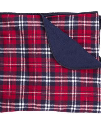 Boxercraft FB250 Flannel Blanket in Navy/ red