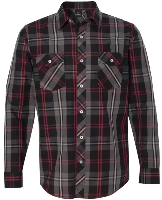 Burnside 8202 Long Sleeve Plaid Shirt Red/ Black
