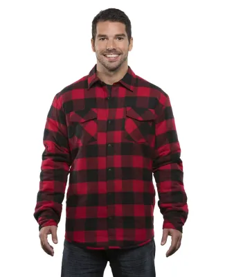 Burnside 8610 Quilted Flannel Jacket in Red/ black buffalo