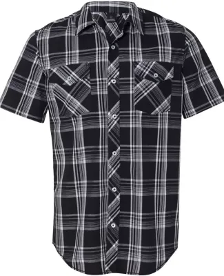 Burnside 9202 Plaid Short Sleeve Shirt Black/ White