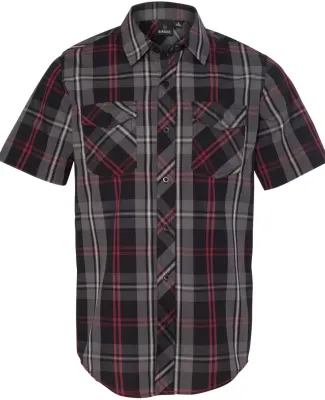 Burnside 9202 Plaid Short Sleeve Shirt Red/ Black