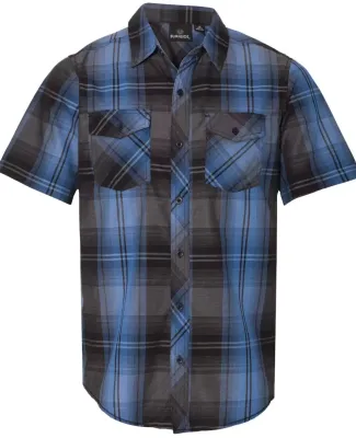 Burnside 9202 Plaid Short Sleeve Shirt Blue/ Black