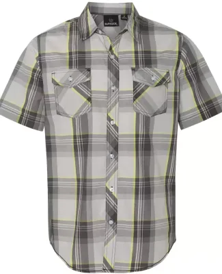 Burnside 9202 Plaid Short Sleeve Shirt Grey/ Yellow