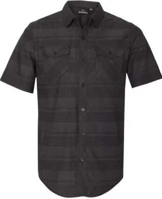 Burnside 9202 Plaid Short Sleeve Shirt Black/ Grey