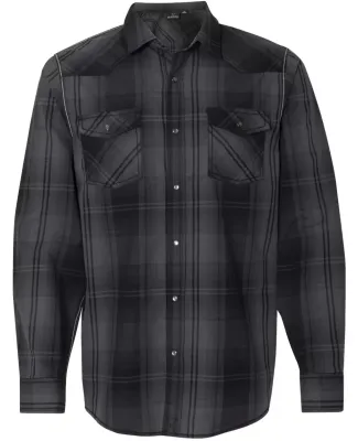 Burnside 8206 Long Sleeve Western Shirt Black/ Grey