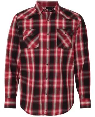 Burnside 8206 Long Sleeve Western Shirt Red/ Black