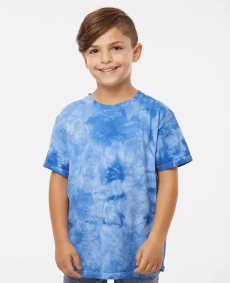 Dyenomite 20BCR Youth Crystal Tie Dye T-Shirt in Royal