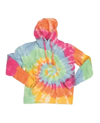 Dyenomite 854MS Multi-Color Spiral Pullover Hooded in Aerial spiral