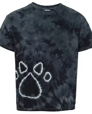 Dyenomite 20BPR Youth Pawprint Short Sleeve T-Shir in Black
