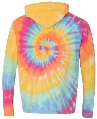 Dyenomite 430VR Tie-Dyed Hooded Pullover T-Shirt in Aerial spiral
