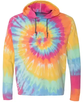 Dyenomite 430VR Tie-Dyed Hooded Pullover T-Shirt Aerial Spiral