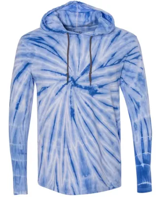Dyenomite 430VR Tie-Dyed Hooded Pullover T-Shirt in Royal