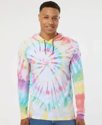 Dyenomite 430VR Tie-Dyed Hooded Pullover T-Shirt in Prism