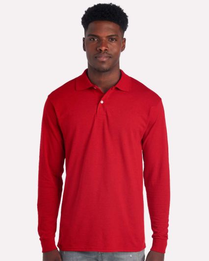 Jerzees 437MLR SpotShield Long Sleeve Jersey Sport in True red
