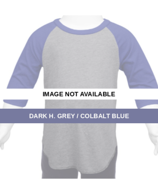 TJP0660 Toddlers Jersey Contrast Raglan 3/4 Sleeve Dark H. Grey / Colbalt Blue