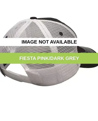 Ouray 50004/Contrast Stitch Mesh Trucker Hat Fiesta Pink/Dark Grey