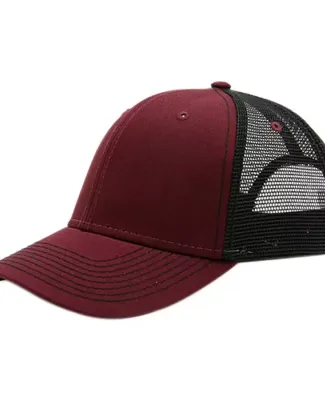 Ouray 50004/Contrast Stitch Mesh Trucker Hat Maroon/Black/Maroon