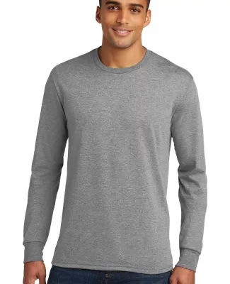 DM132 District Made Mens Perfect Tri Long Sleeve C in Grey frost