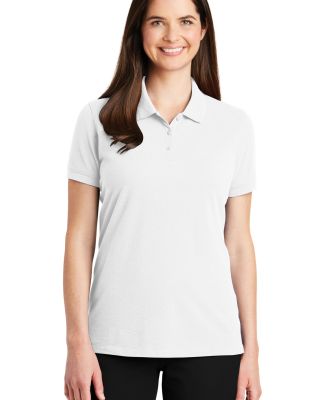 242 LK8000 Port Authority Ladies EZCotton Polo in White